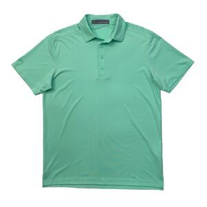 Matte Grey Polo Shirt Mens M Medium Pond Blue Stretch Performance Golf